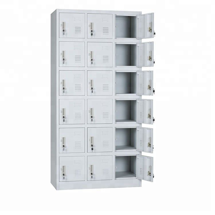 Multifunctiona 18 Doors Electrostatic Fireproof Metal Lockers